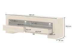 Móvel TV 2 gavetas Lucius madeira e 160cm^Petits-Meubles