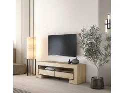 Móvel TV 2 gavetas Lucius madeira e 160cm^Petits-Meubles