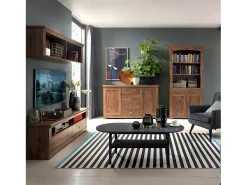 Discount Móvel TV 2 gavetas Noé madeira escura 153cm Móvel De Tv