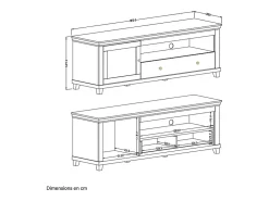 Petits-Meubles Móvel De Tv*Móvel TV 1 porta 1 gaveta Martin e madeira 181cm Verde