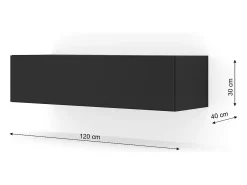 Petits-Meubles Móvel De Tv*Móvel TV 1 porta Bali mate 120cm Preto
