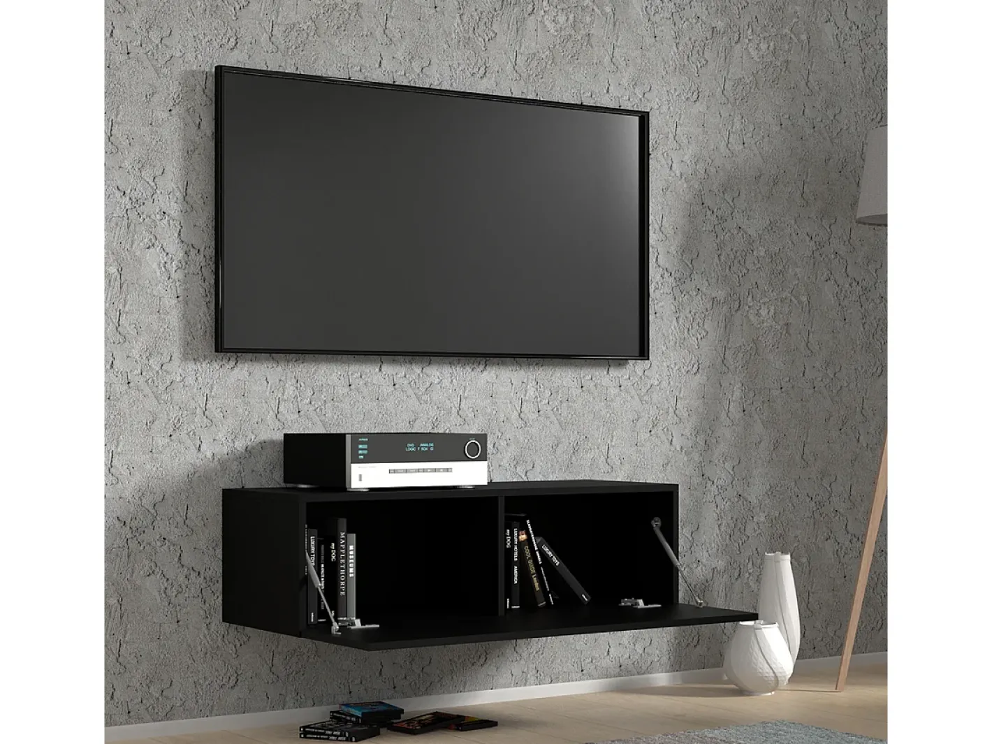 Petits-Meubles Móvel De Tv*Móvel TV 1 porta Bali mate 100cm Preto