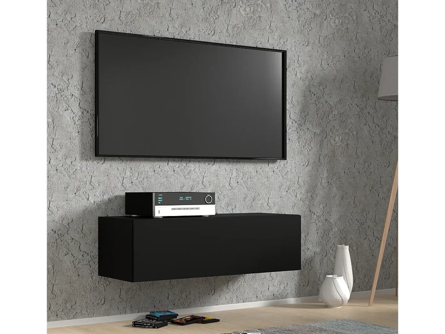 Petits-Meubles Móvel De Tv*Móvel TV 1 porta Bali mate 100cm Preto