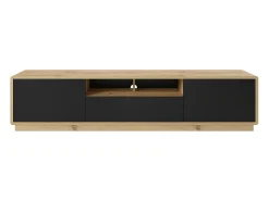 Clearance Móvel TV 2 portas 1 gaveta Raven mate e madeira 200cm Móvel De Tv