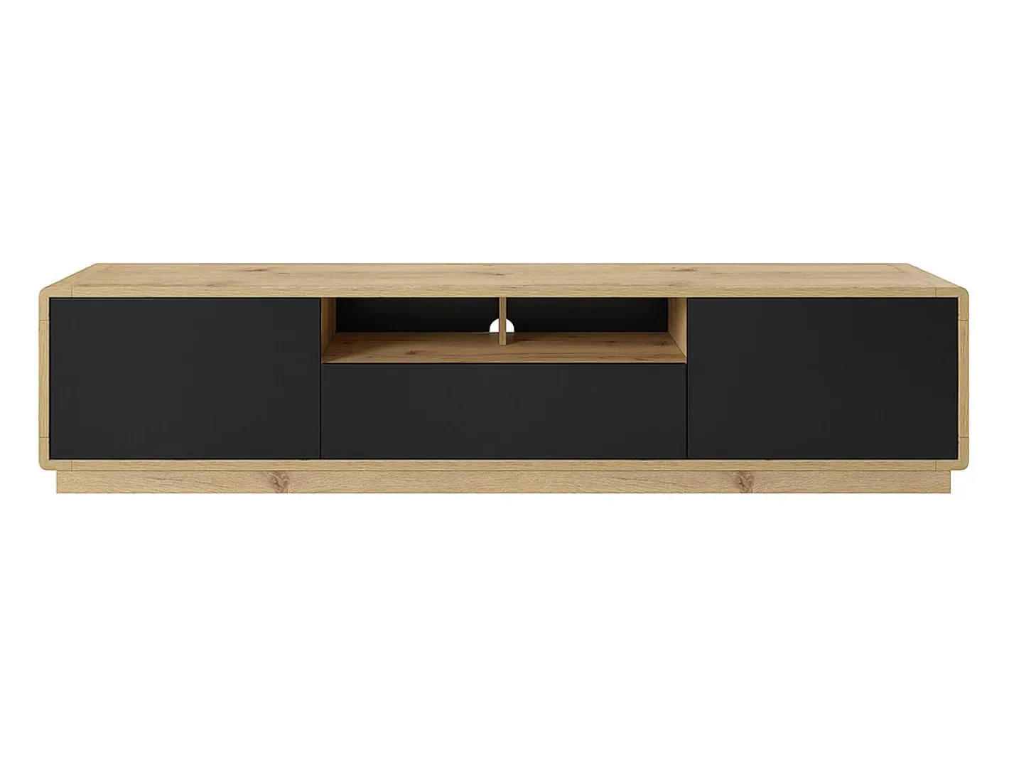 Clearance Móvel TV 2 portas 1 gaveta Raven mate e madeira 200cm Móvel De Tv