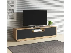 Online Móvel TV 2 portas 1 gaveta Raven mate e madeira 180cm Móvel De Tv