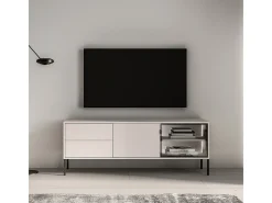 Petits-Meubles Móvel De Tv*Móvel TV 2 portas 2 gavetas Paige caxemira e preto 160cm Bege
