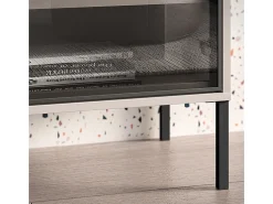 Petits-Meubles Móvel De Tv*Móvel TV 2 portas 2 gavetas Paige caxemira e preto 160cm Bege