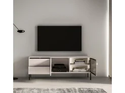 Petits-Meubles Móvel De Tv*Móvel TV 2 portas 2 gavetas Paige caxemira e preto 160cm Bege