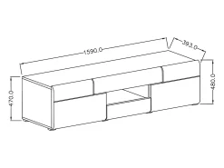 Petits-Meubles Móvel De Tv*Móvel TV 2 portas 2 gavetas Jules cinzento e madeira 159cm Cinzento / Natural claro