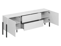 Móvel TV 2 portas 2 gavetas Bérénice branco mate e 204cm^Petits-Meubles Sale