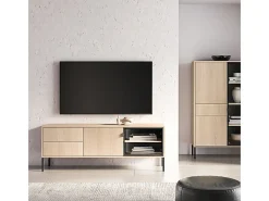Discount Móvel TV 2 portas 2 gavetas Paige madeira e 160cm Móvel De Tv
