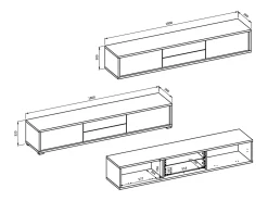 Petits-Meubles Móvel De Tv*Móvel TV 2 portas 2 gavetas Idra madeira 180cm Natural claro