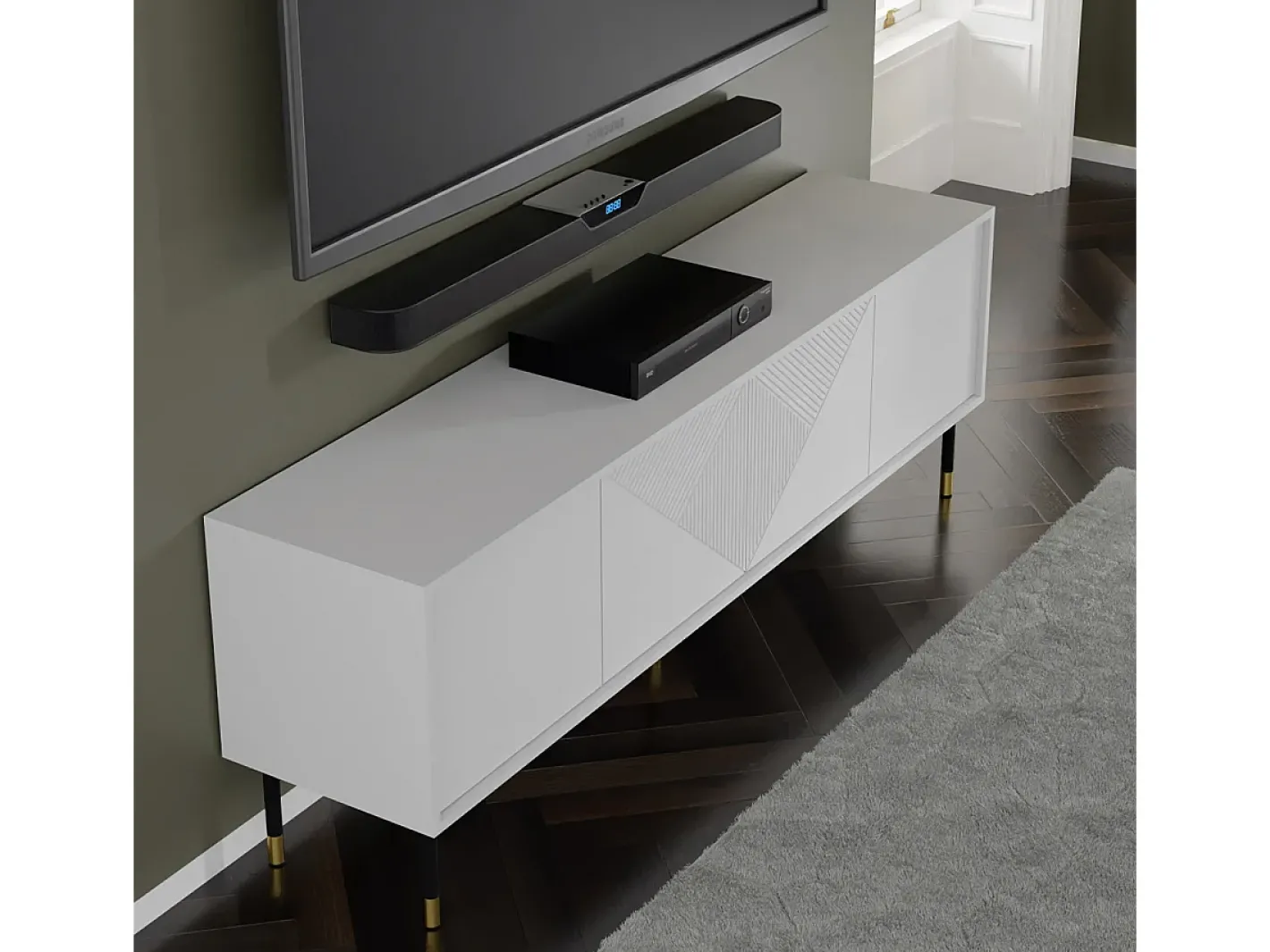 Petits-Meubles Móvel De Tv*Móvel TV 4 portas Aglaé 180cm Branco