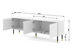 Petits-Meubles Móvel De Tv*Móvel TV 4 portas Aglaé 180cm Branco