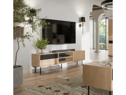 Petits-Meubles Móvel De Tv*Móvel TV 2 portas Astra madeira e 180cm Preto