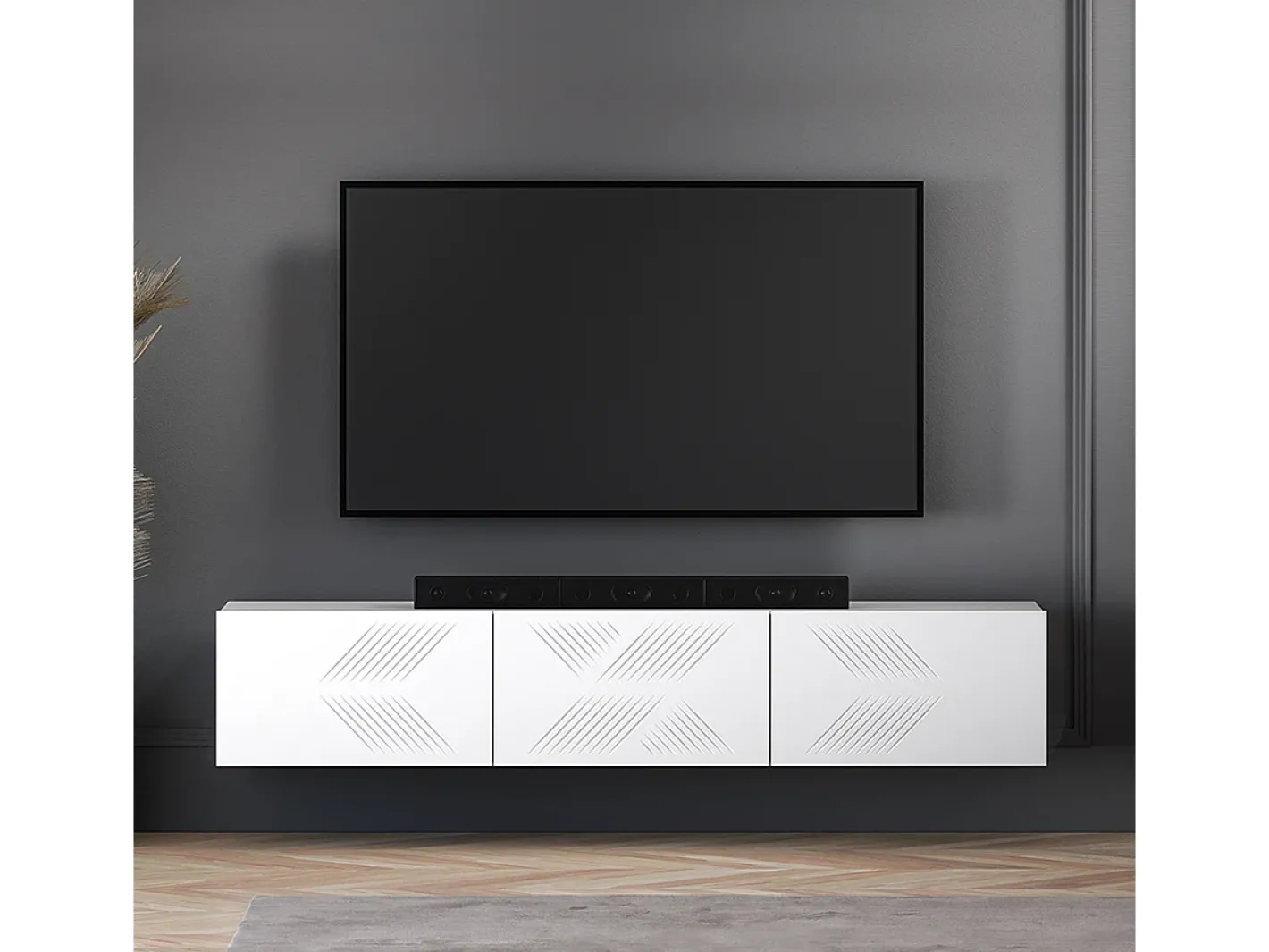 Petits-Meubles Móvel De Tv*Móvel TV 3 portas Aura 170cm Branco