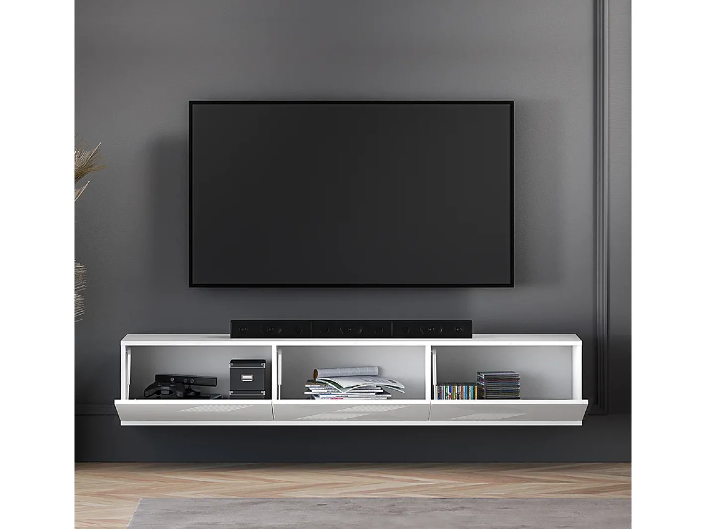 Petits-Meubles Móvel De Tv*Móvel TV 3 portas Aura 170cm Branco