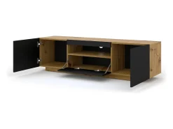 Furnlux Móvel De Tv*Móvel TV 3 portas Aurus madeira e preto 150cm Preto / Creme