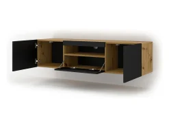 Furnlux Móvel De Tv*Móvel TV 3 portas Aurus madeira e preto 150cm Preto / Creme
