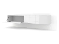 Móvel TV 2 portas Bali carroçaria em branco mate e frentes em branco brilhante 180cm^Petits-Meubles Hot