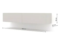 Móvel TV 2 portas Bali carroçaria em branco mate e frentes em branco brilhante 180cm^Petits-Meubles Hot