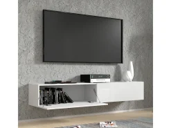 Móvel TV 2 portas Bali carroçaria em branco mate e frentes em branco brilhante 180cm^Petits-Meubles Hot