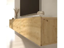 Móvel TV 3 portas Idao madeira clara 160cm^Petits-Meubles Clearance