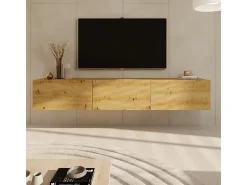 Móvel TV 3 portas Idao madeira clara 160cm^Petits-Meubles Clearance