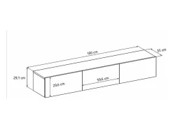 Petits-Meubles Móvel De Tv*Móvel TV 3 portas Idao 160cm Preto