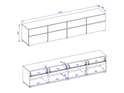 Sale Móvel TV 4 portas Lilia madeira 225cm Móvel De Tv