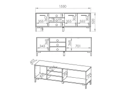 Móvel TV 3 portas Liora madeira 155cm*Petits-Meubles Hot