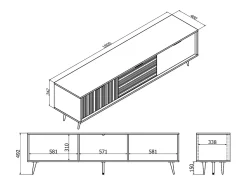 Sale Móvel TV 3 portas Luka madeira e 180cm Móvel De Tv