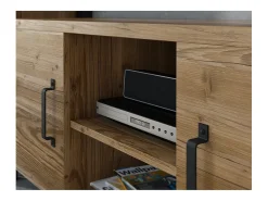 Móvel TV 2 portas Lyam madeira e preto 147cm*Petits-Meubles Outlet