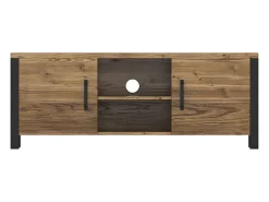 Móvel TV 2 portas Lyam madeira e preto 147cm*Petits-Meubles Outlet