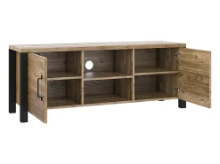 Móvel TV 2 portas Lyam madeira e preto 147cm*Petits-Meubles Outlet