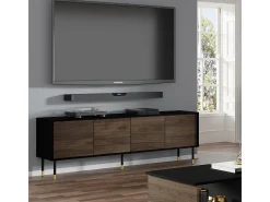 Móvel TV 4 portas Rani madeira e preto 180cm*Petits-Meubles Hot