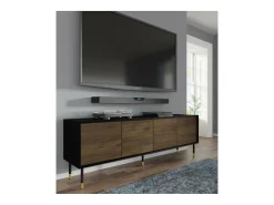 Móvel TV 4 portas Rani madeira e preto 180cm*Petits-Meubles Hot