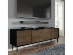Móvel TV 4 portas Rani madeira e preto 180cm*Petits-Meubles Hot