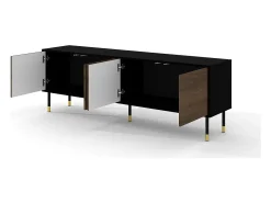 Móvel TV 4 portas Rani madeira e preto 180cm*Petits-Meubles Hot