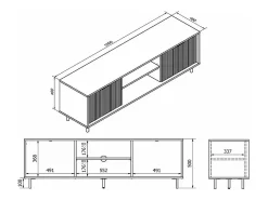 Móvel TV 2 portas Soly madeira 160cm*Petits-Meubles