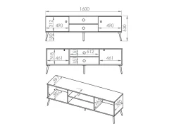Móvel TV 2 portas Thalia 160cm^Petits-Meubles Outlet