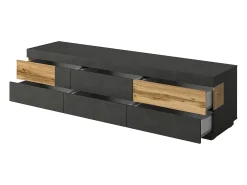Petits-Meubles Móvel De Tv*Móvel TV Andrea antracite e madeira 206cm Cinzento