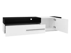 Clearance Móvel TV 170cm - 1 gaveta grande e 3 compartimentos - Branco e Preto Móvel De Tv