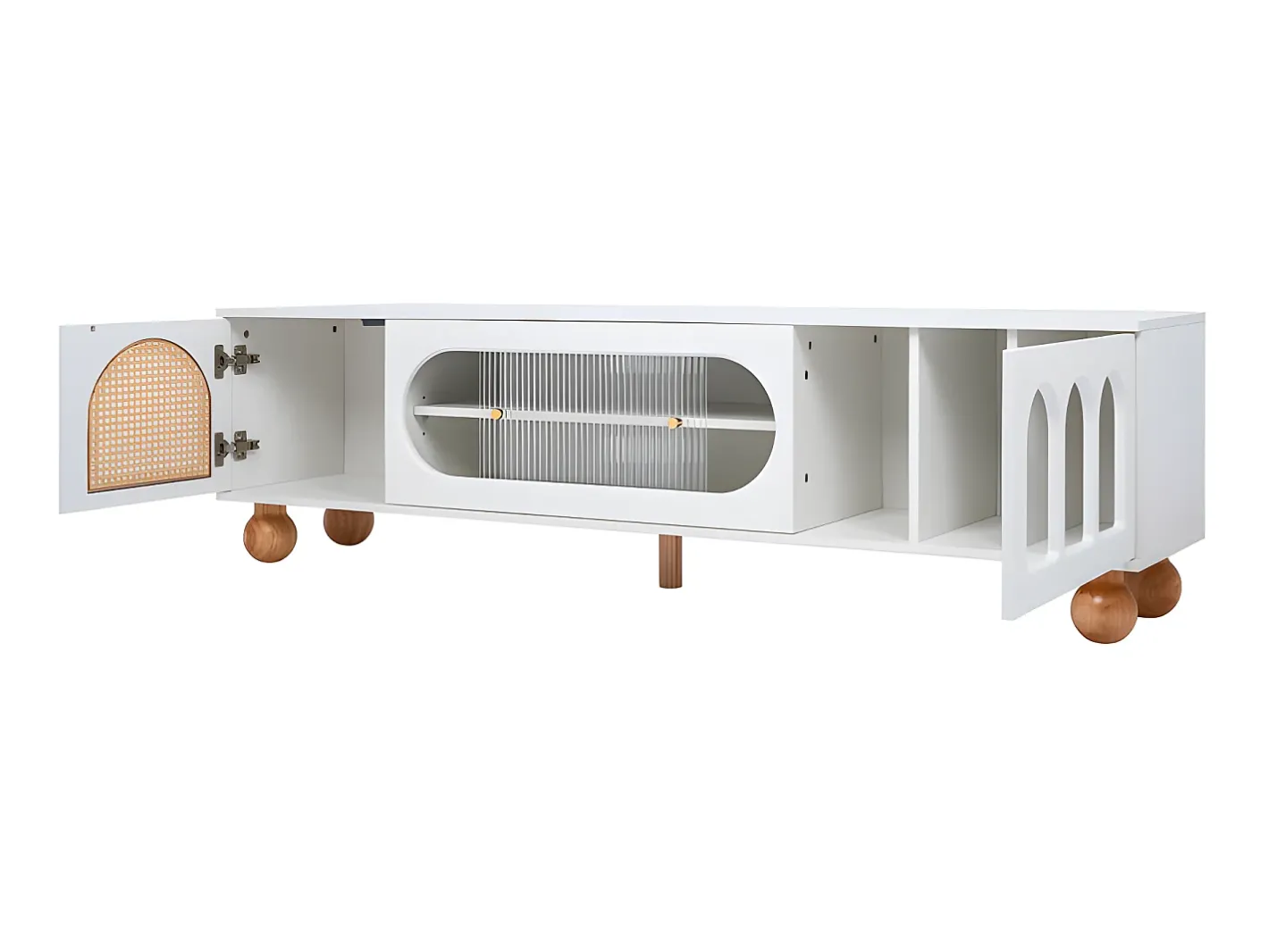 Móvel TV 170cm - 2 portas - 3 áreas abertas em arco -*ModernLuxe Discount