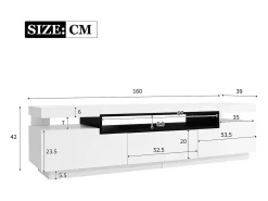 Móvel TV 160cm com LED - 3 gavetas - adequado para TV 70" -*ModernLuxe Hot