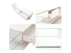 Móvel TV 170cm com LED e divisória em vidro - 2 gavetas - Móvel De Tv