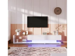 Móvel TV 170cm com LED e divisória em vidro - 2 gavetas - Móvel De Tv