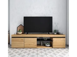 Clearance Móvel TV Ebos 160 Roble Nude - Ceniza Móvel De Tv
