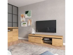 Clearance Móvel TV Ebos 160 Roble Nude - Ceniza Móvel De Tv